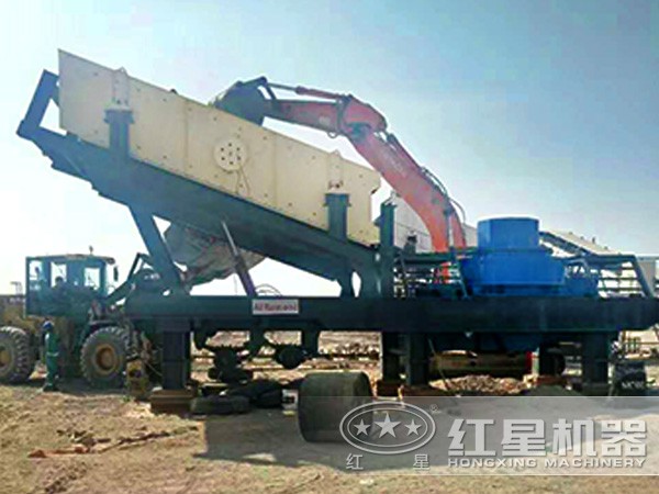 紅星移動(dòng)式造沙機(jī)現(xiàn)場