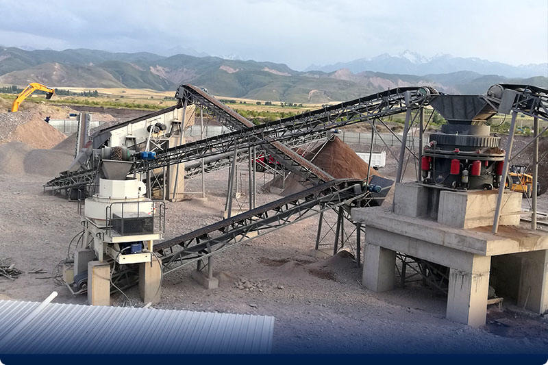 石頭破碎現(xiàn)場(chǎng)，處理高硬度物料