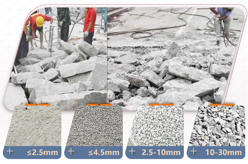 混凝土破碎成品規(guī)格多，用途廣